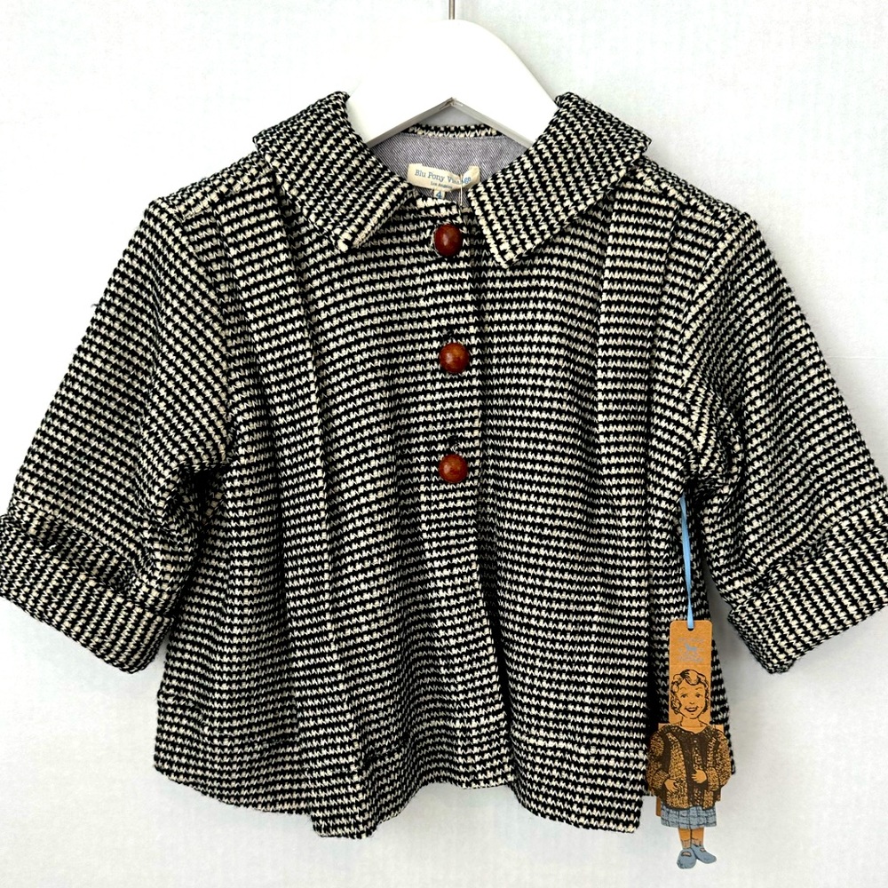 Blu Pony Vintage Amelia Coat with Woven Buttons